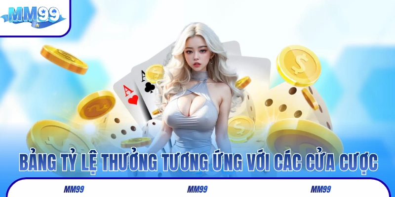 Bảng tỷ lệ trả thưởng tương ứng với các cửa cược