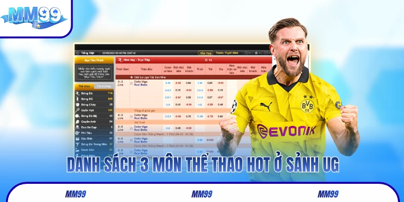 Danh sách 3 môn thể thao hot ở sảnh UG
